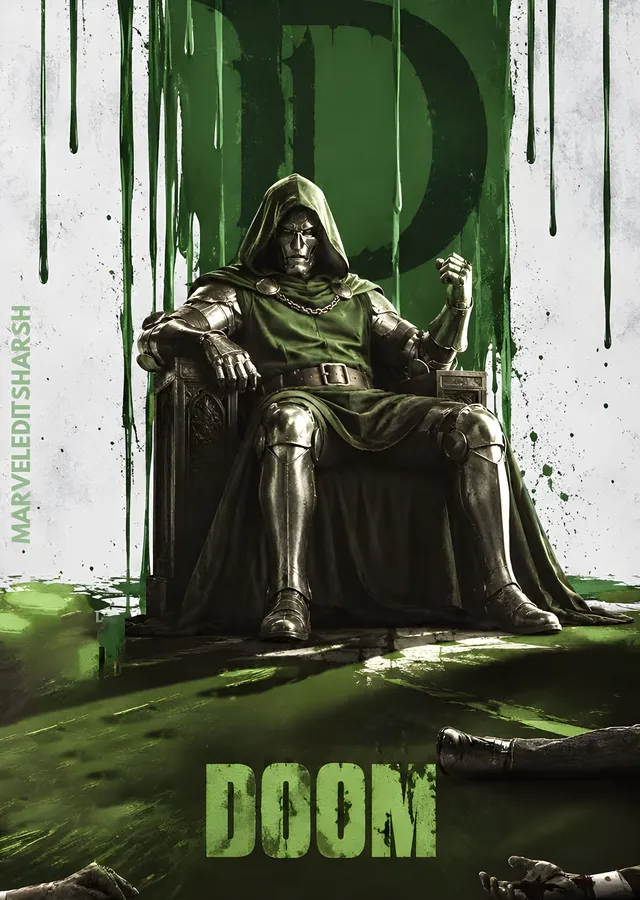 Doctor Doom - Yeşil Taht metal tablo