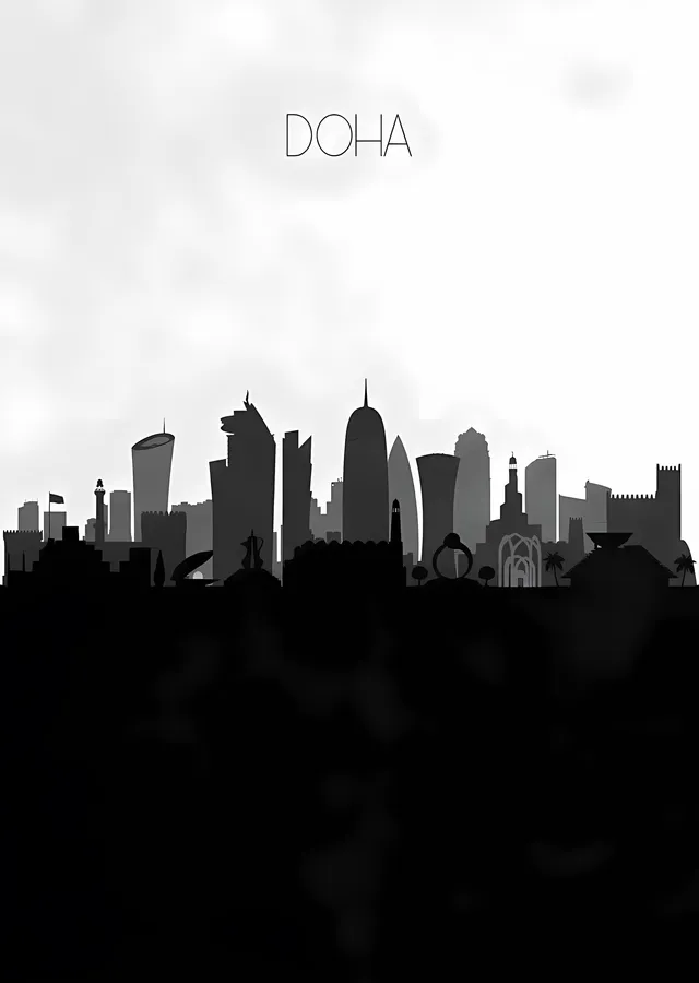 Doha Silueti metal tablo