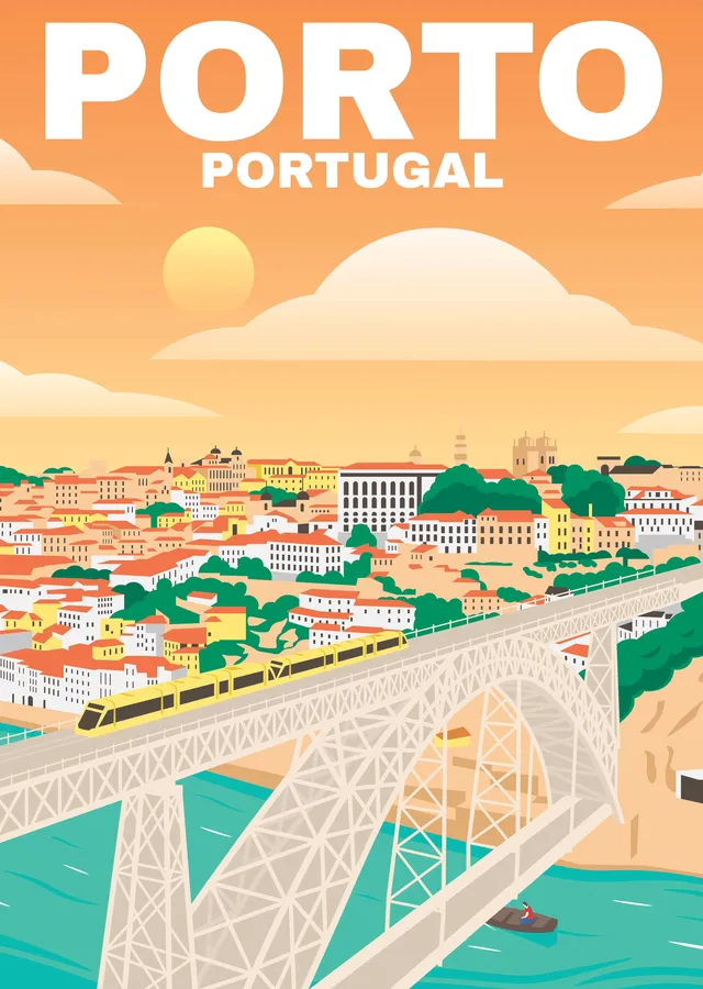 Dom Luís I Köprüsü - Porto Seyahat Afişi metal tablo