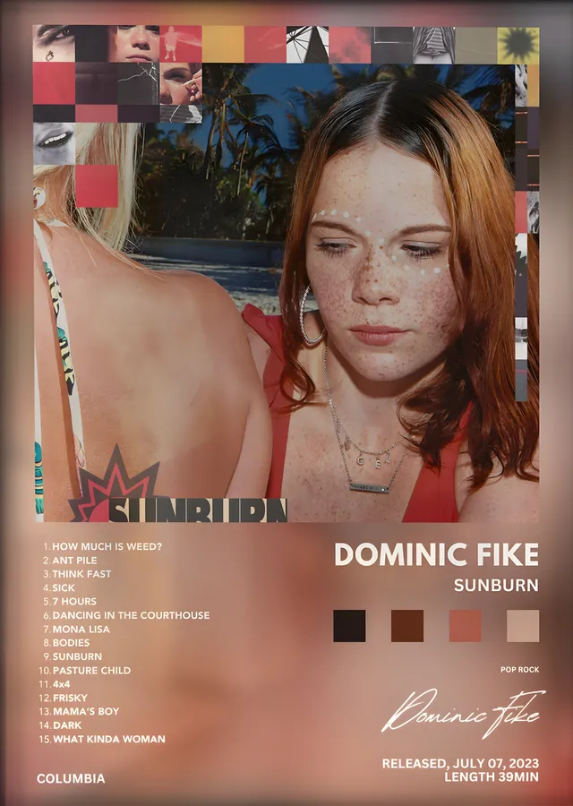 Dominic Fike: Sunburn metal tablo