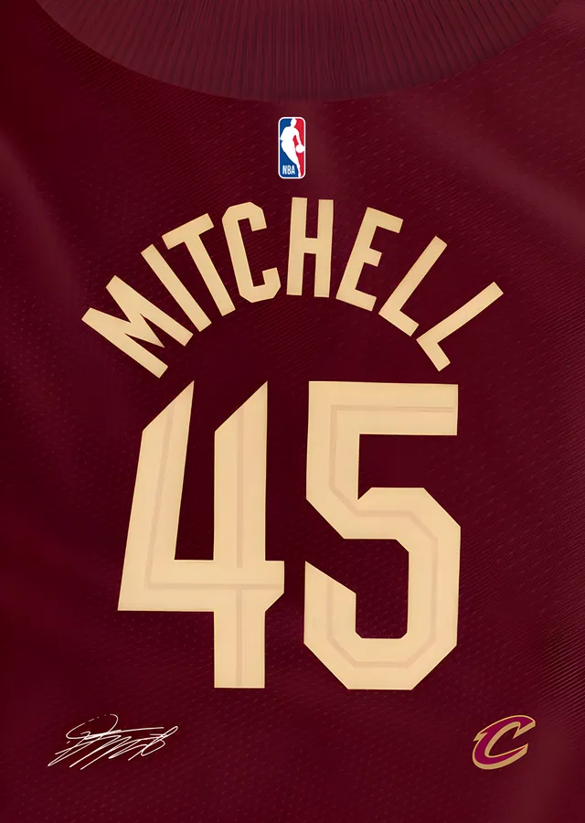 Donovan Mitchell - Cavaliers Forması metal tablo