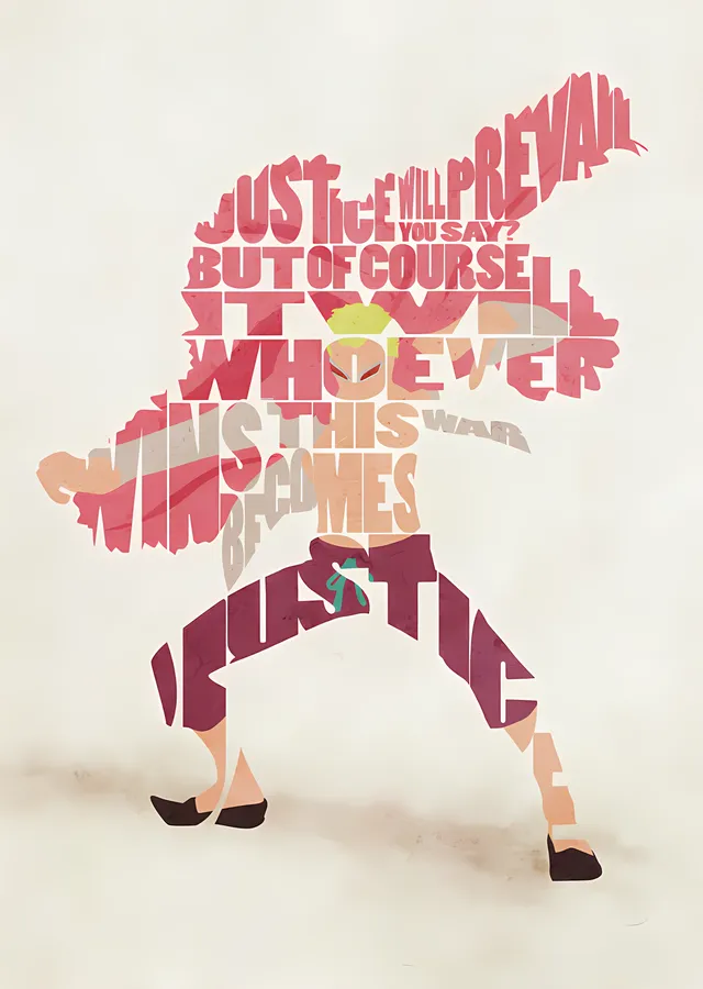 Donquixote Doflamingo - Tipografi metal tablo