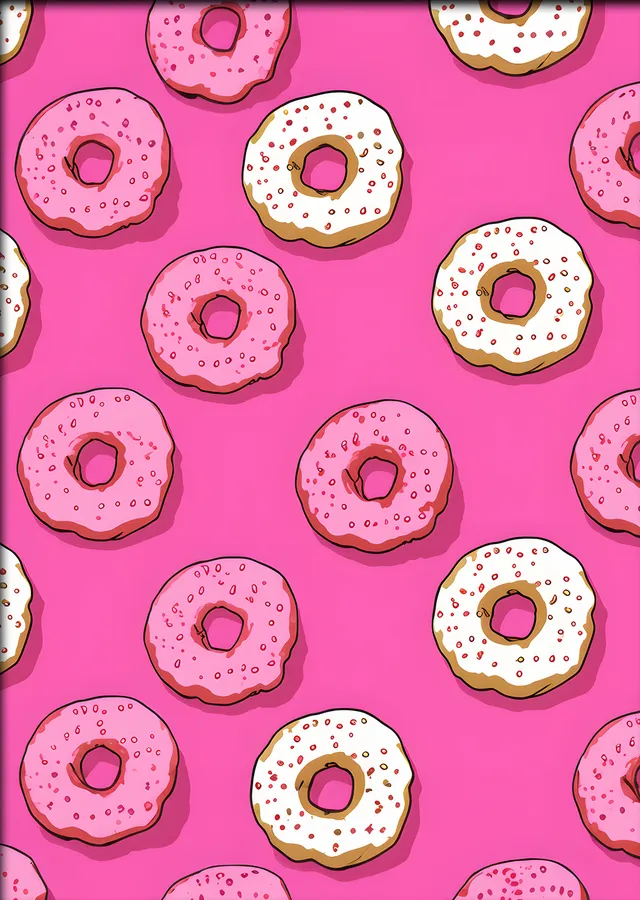 Donut Deseni Pembe metal tablo