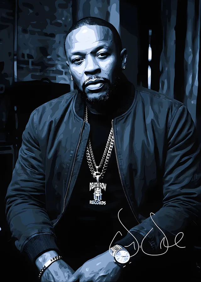 Dr. Dre - Death Row Portresi metal tablo