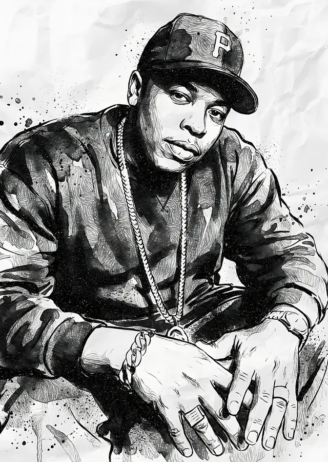 Dr. Dre - Karakalem Portre metal tablo