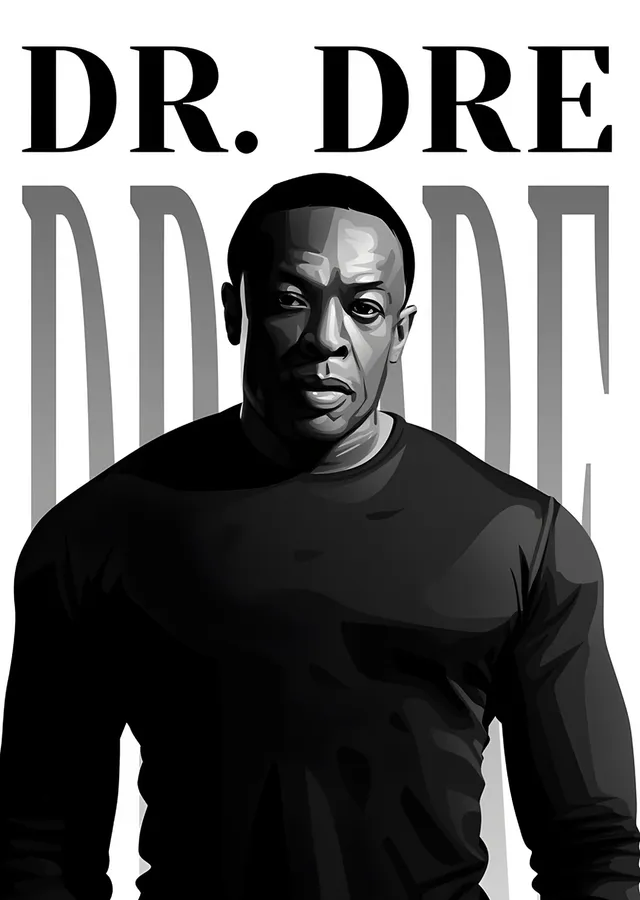 Dr. Dre - Tipografik Portre metal tablo