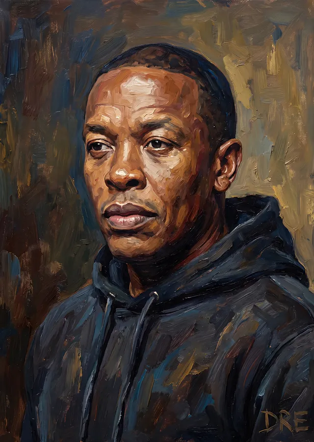 Dr. Dre - Yağlıboya Portre metal tablo