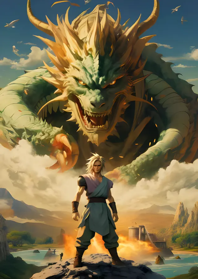 Dragon Ball - Ejderhaya Karşı Süper Saiyan metal tablo