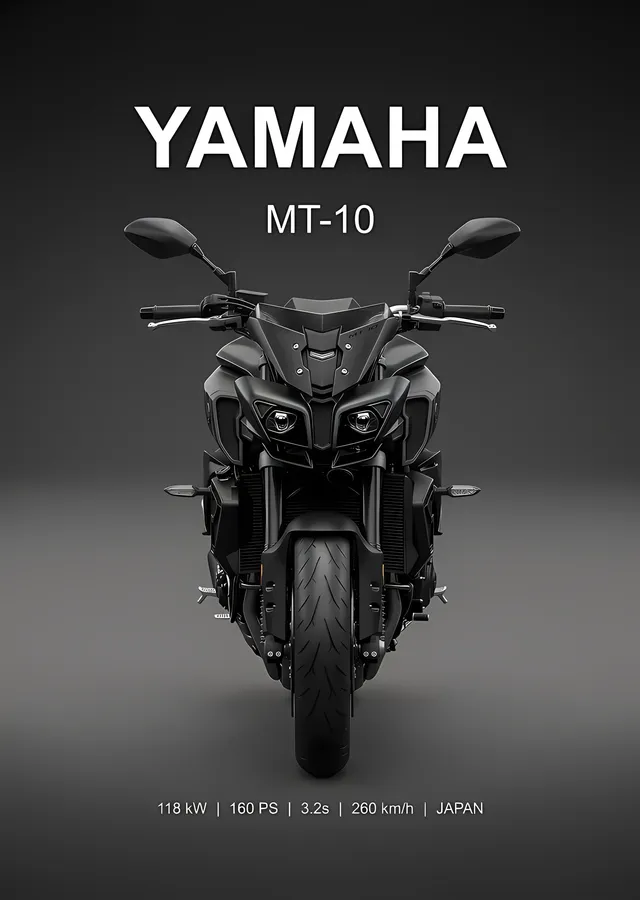Yamaha MT-10 - Önden Görünüm metal tablo