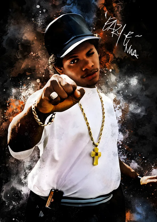 Eazy-E - İmzalı Portre metal tablo