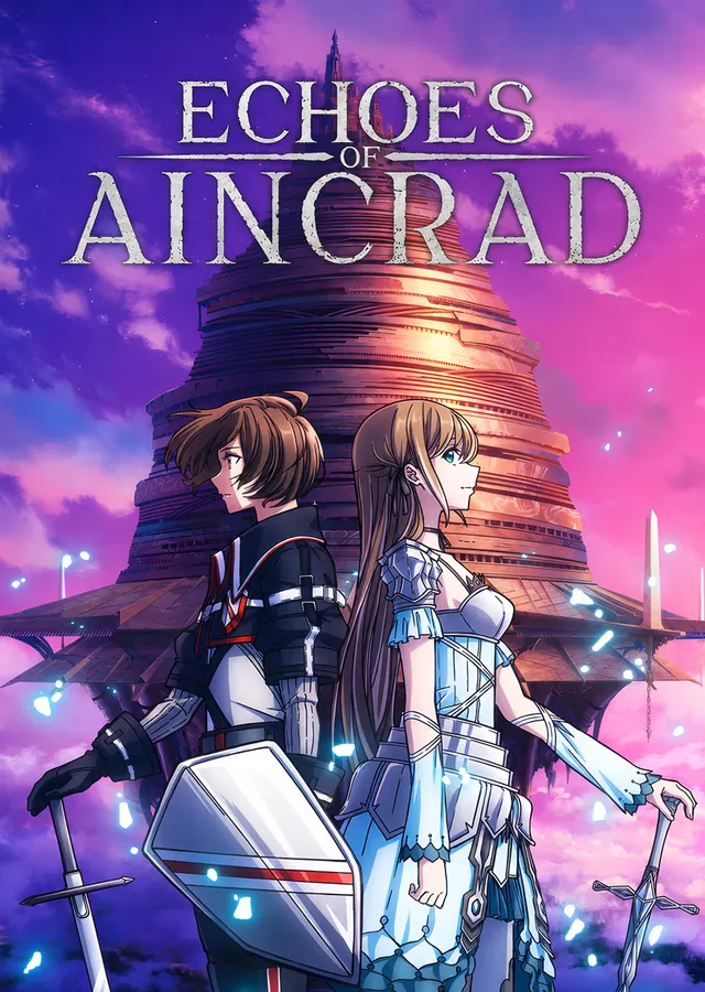 Echoes of Aincrad: Kule Önünde İki Kılıç metal tablo