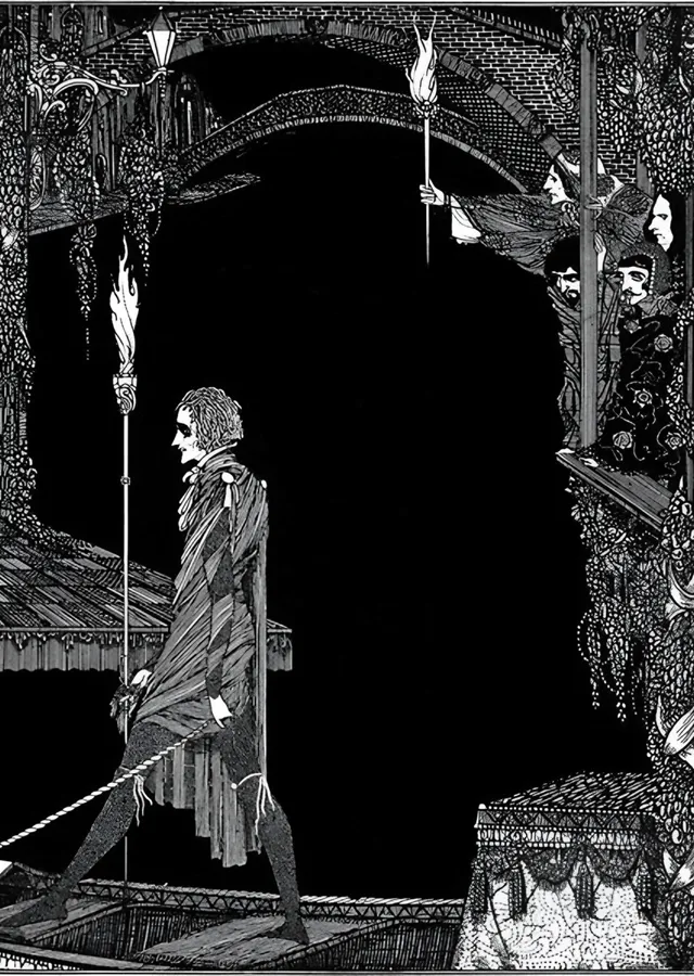Edgar Allan Poe İllüstrasyonu - Harry Clarke metal tablo