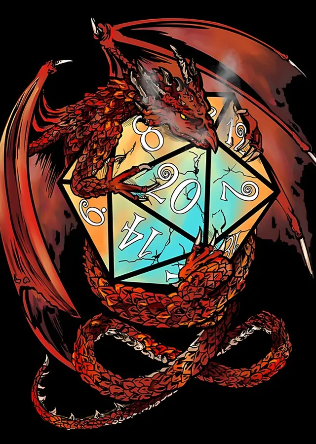 Ejderha ve Yirmi Yüzlü Zar metal tablo