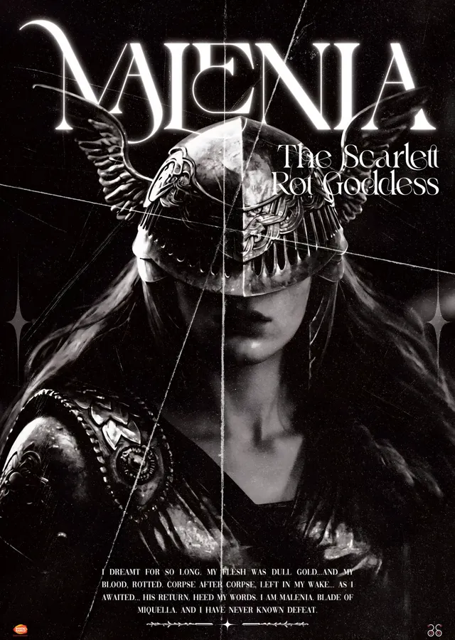 Elden Ring: Malenia, The Scarlet Rot Goddess metal tablo