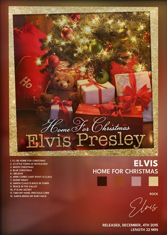 Elvis Presley: Home for Christmas metal tablo