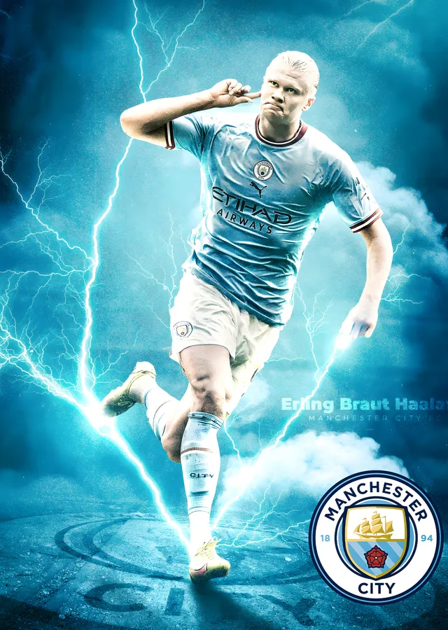 Erling Haaland Manchester City metal tablo