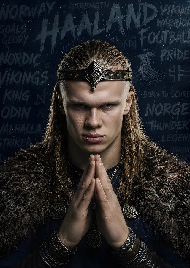 Erling Haaland: Viking Tacı metal tablo