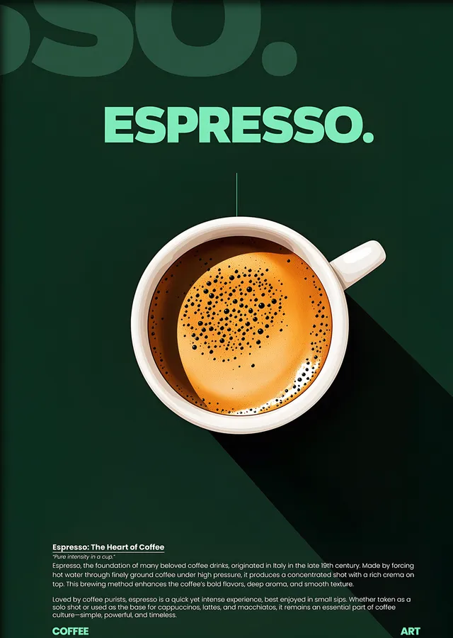 Espresso Crema Yakın Plan metal tablo