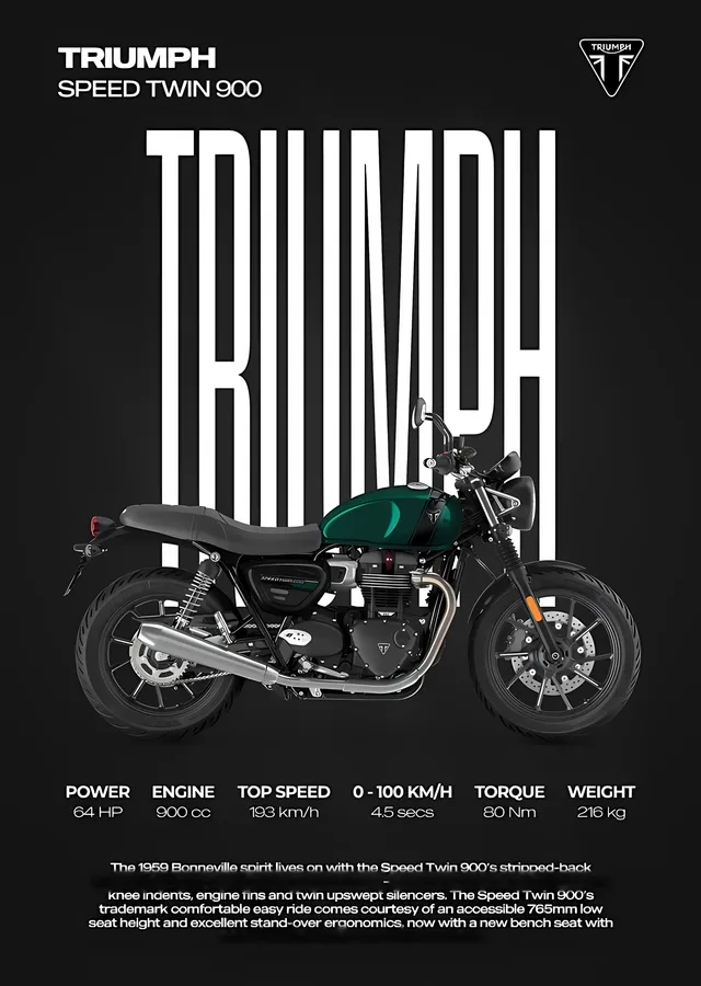 Triumph Speed Twin 900 metal tablo
