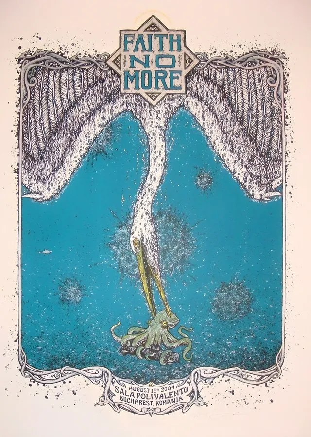 Faith No More - Bükreş Konser Afişi metal tablo