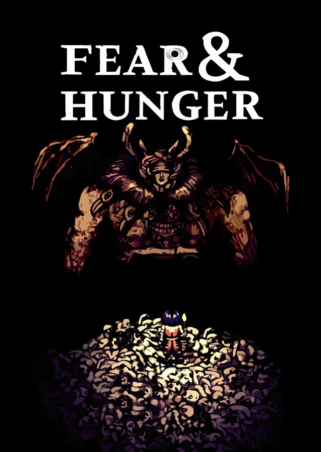 Fear and Hunger: Siyah Zeminde Boynuzlu Varlık metal tablo