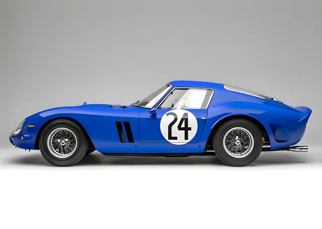 Ferrari 250 GTO - Kobalt Mavi Profil metal tablo