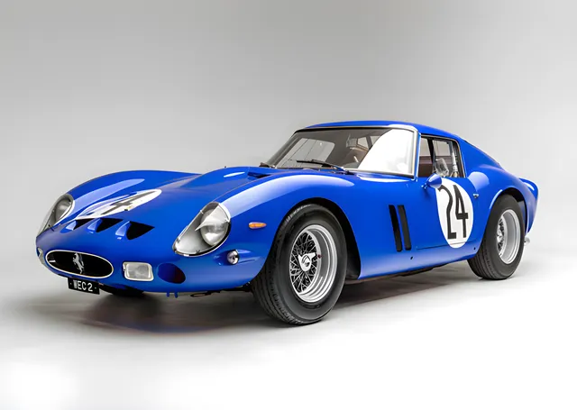 Ferrari 250 GTO - Mavi Üç Çeyrek Açı metal tablo