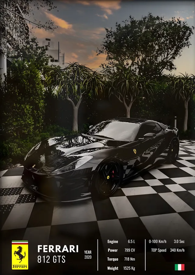 Ferrari 812 GTS metal tablo