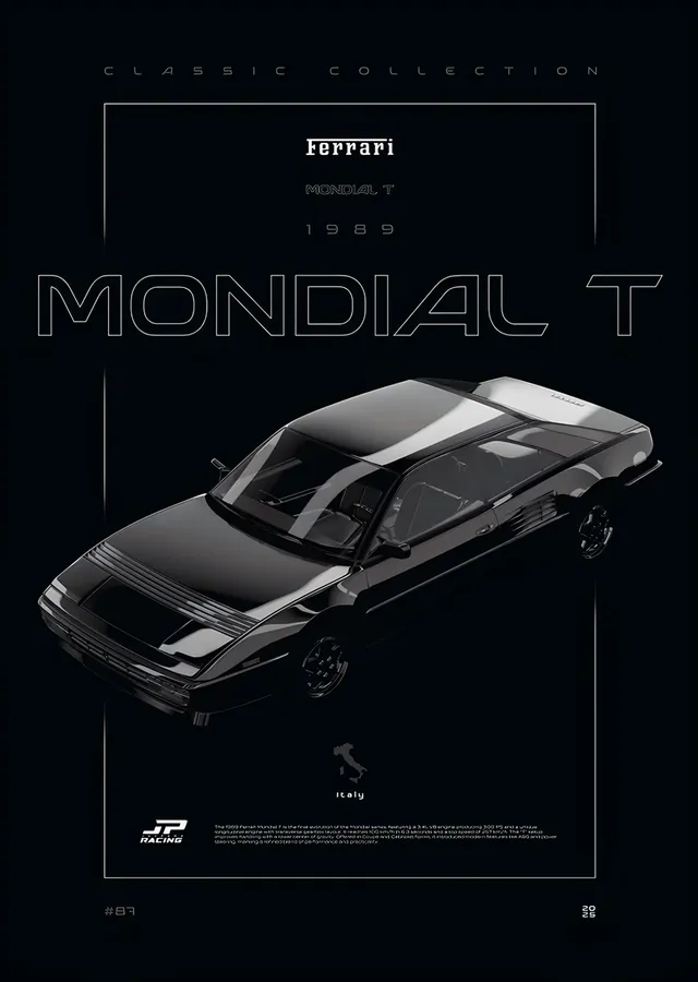 Ferrari Mondial T 1989 metal tablo