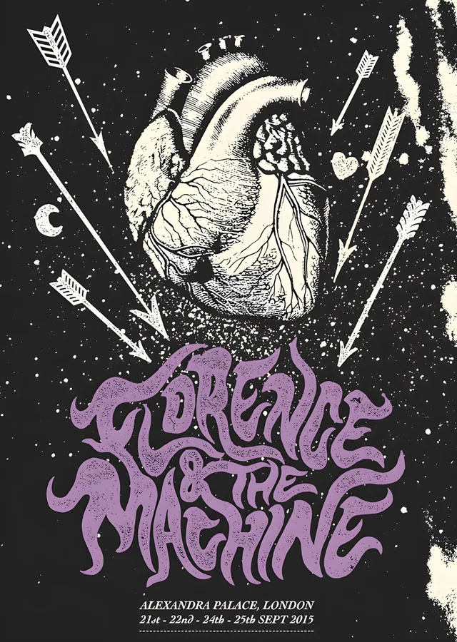 Florence and the Machine: Alexandra Palace 2015 metal tablo