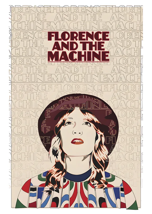 Florence and the Machine: Retro Madalyon metal tablo