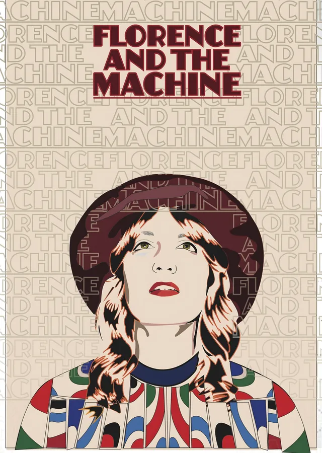 Florence and the Machine - Tipografi Portre metal tablo