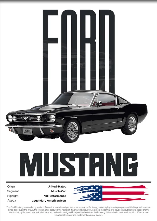Ford Mustang Künye metal tablo