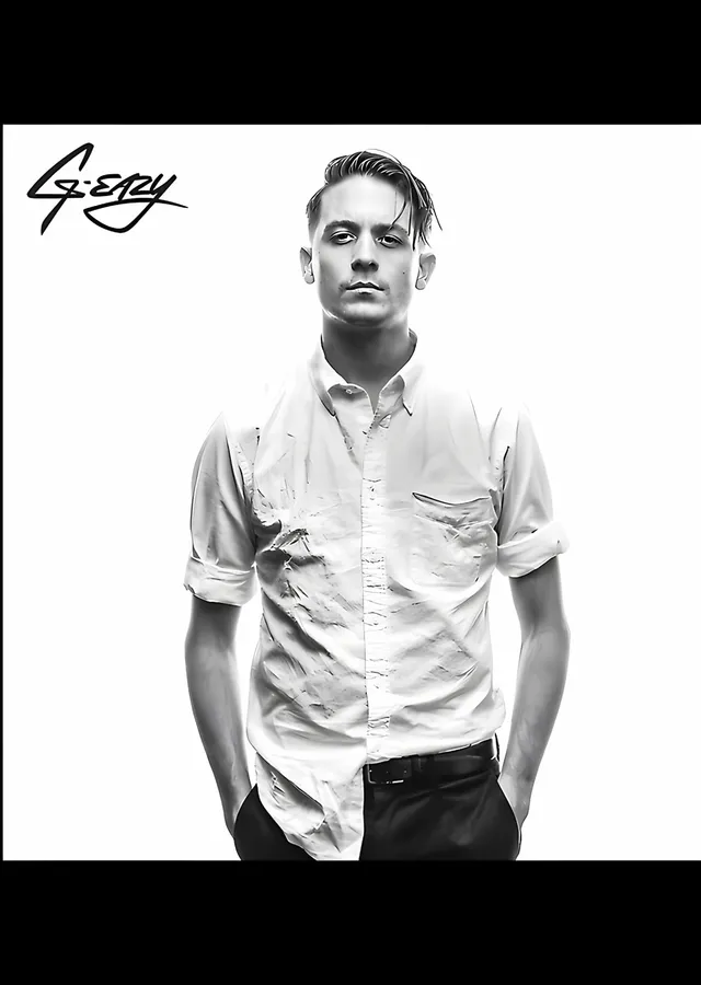 G-Eazy - Beyaz Zeminde Portre metal tablo
