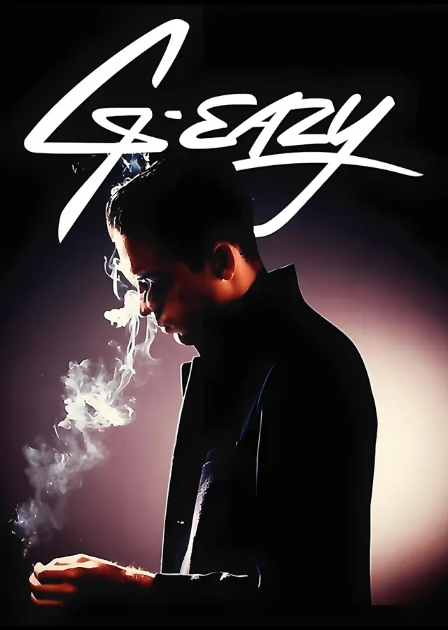 G-Eazy - Duman ve Siyah Zemin metal tablo