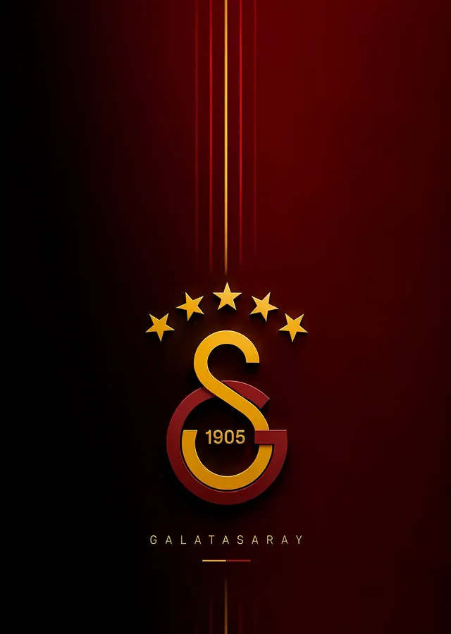 Galatasaray: Bordo Zeminde Altın Arma metal tablo