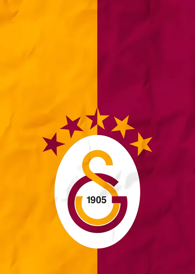 Galatasaray: Sarı Kırmızı Zeminde Beş Yıldız metal tablo