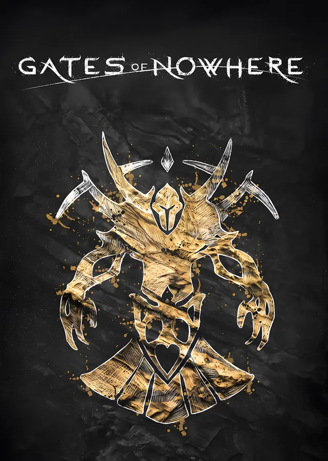 Gates of Nowhere: Altın Zırhlı Yaratık Amblemi metal tablo