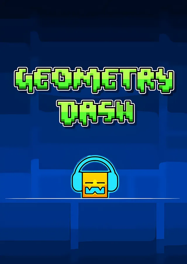Geometry Dash - Kulaklıklı Küp metal tablo
