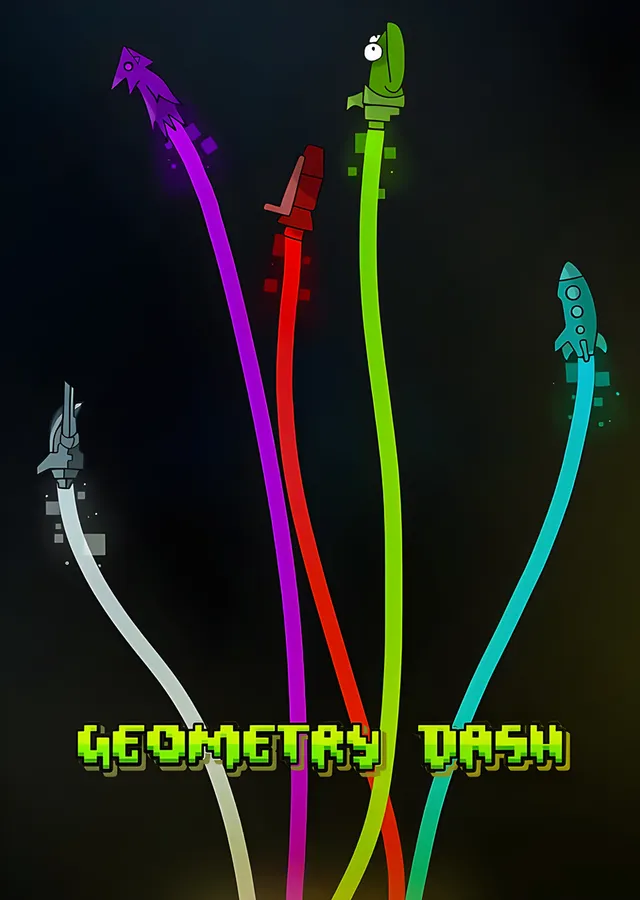 Geometry Dash - Renkli İzler metal tablo