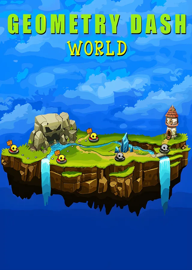 Geometry Dash World - Uçan Ada metal tablo