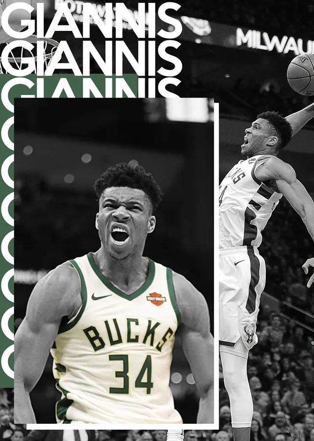 Giannis Antetokounmpo: Tekrarlayan Tipografi metal tablo