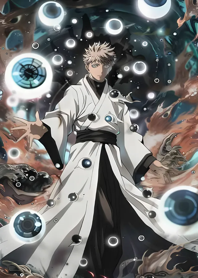 Jujutsu Kaisen - Uçuşan Lanet Küreleri metal tablo