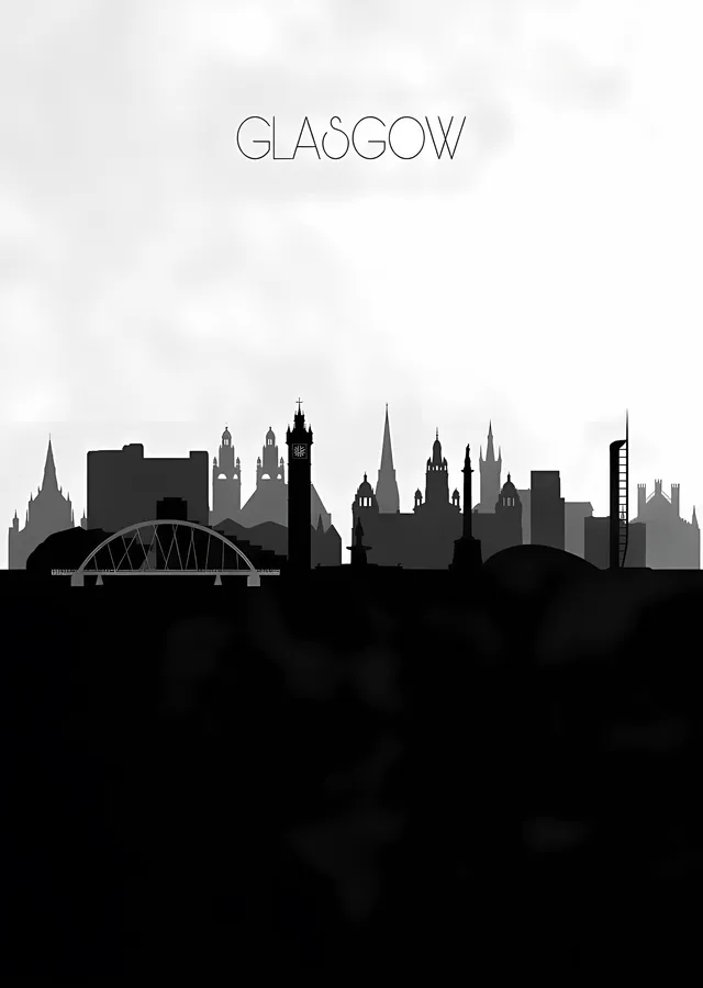Glasgow Silueti metal tablo