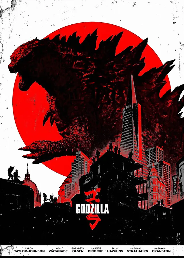 Godzilla - Kızıl Daire metal tablo