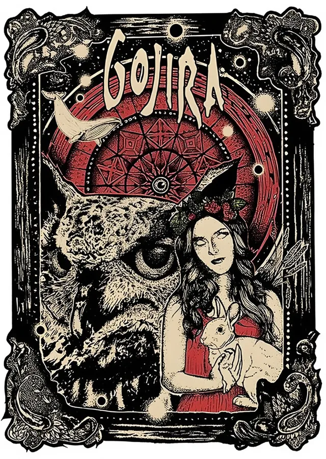 Gojira - Baykuş Grafiği metal tablo