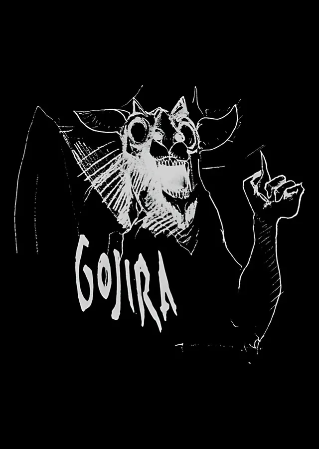 Gojira - Kanatlı Yaratık Çizimi metal tablo