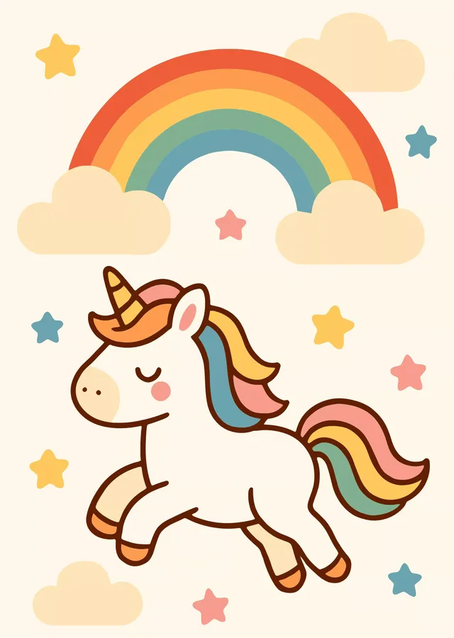 Gökkuşağı Unicorn metal tablo
