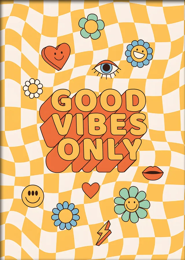 Good Vibes Only Dama Deseni metal tablo