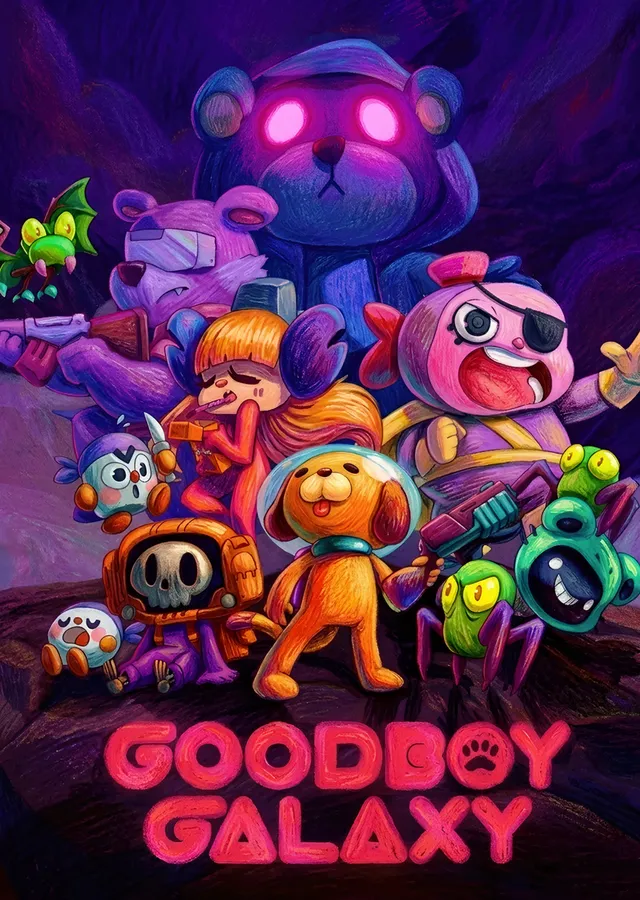 Goodboy Galaxy: Mor Uzayda Köpek ve Yaratıklar metal tablo